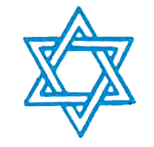 A blue star of david is shown in this image.